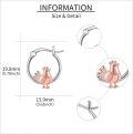 wholesale 925 Sterling Silver Rose Gold Plated Hen Charm Hoop Earrings for Women Girls Mothers Day Gift-0-4