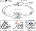 wholesale 925 Sterling Silver Octopus Heart Charm Bracelet for Women Girls Gifts Jewelry 8 Adjustable Chain Length-0-2