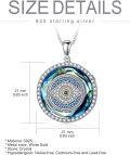 wholesale 925 Sterling Silver White Gold Plated Evil Eye Pendant Necklace with Crystal & Cubic Zirconia-0-4