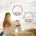wholesale 925 Sterling Silver Fox Hoop Earrings - Adorable Animal  for Her-0-5