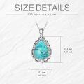 wholesale 925 Sterling Silver Teardrop Turquoise Pendant Necklace - Vintage Boho Style-0-4