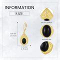 wholesale 925 Sterling Silver Black Onyx Teardrop Leverback Earrings - Western Boho Style-0-4