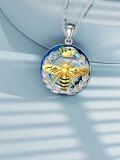 wholesale TOUPOP Bee Necklace For Women Sterling Silver Gold Plated Bee With Crown Pendant Necklace With Crystal Anniversary Birthday Christmas Jewelry Gifts For Mom Wife Girlfriend Sister Friend -0-3