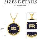 wholesale 14k Gold Plated Blue Sandstone Zodiac Necklace 12 Constellation Pendant for Women-0-52