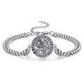wholesale 925 Sterling Silver Capricorn Zodiac Sign Bracelet for Men - Vintage Style Chain Link-0-0