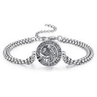 wholesale 925 Sterling Silver Capricorn Zodiac Sign Bracelet for Men - Vintage Style Chain Link-Capricorn