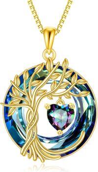 wholesale Sterling Silver Crystal Tree of Life Necklace for Women with Birthstone-6-Jun-Alexandrite