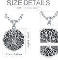 wholesale 925 Sterling Silver & 925 Gold Plated Yin Yang Tree Of Life Coin Pendant Necklace  - Length: Adjustable from 63cm to 74cm (Approx.)-0-4