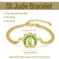 wholesale 925 Sterling Silver Green Enamel Buddha Charm Bracelet With Gold Chain-0-4