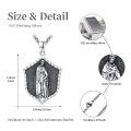 wholesale 925 Sterling Silver Saint Benedict Shield Pendant Necklace For Men Protection-0-3