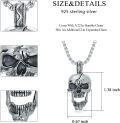 wholesale 925 Sterling Silver & Gold Plated Gothic Skull Pendant  - Punk Style Jewelry for Men/Women-0-3