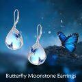 wholesale 925 Sterling Silver Blue Moonstone Butterfly Drop Earrings for Women-0-2