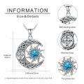 wholesale 925 Sterling Silver Moon And Sun Necklace With Turquoise Stone-0-3