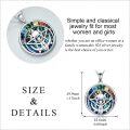 wholesale 925 Sterling Silver Rainbow Abalone Shell Moon Chakra Pentagram Necklace for Women - Pagan Wiccan -0-4