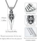 wholesale 925 Sterling Silver Dragon Head Arrowhead Pendant Necklace  Norse Viking Jewelry for Men & Women-0-2