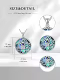 TOUPOP Sterling Silver Abalone Shell Lotus Necklace-0-1