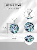 TOUPOP Sterling Silver Abalone Shell Lotus Necklace-0-1