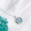 wholesale 925 Sterling Silver Abalone Shell Star of David Tree Of Life Pendant Necklace-0-2