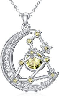 wholesale Sterling Silver Zodiac Constellation Pendant Necklace for Women-8.Leo (7.23-8.22)-8.Leo (7.23-8.22)