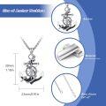 wholesale 925 Sterling Silver Anchor & Ship Wheel Pendant Necklace for Men & Women - Nautical s for Travelers Graduates & Sailors-0-5