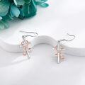 wholesale 925 Sterling Silver Cross Stethoscope Dangle Earrings for Nurses and Artists-0-3