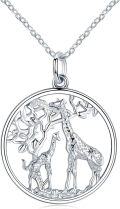 wholesale 925 Sterling Silver Giraffe & Tree of Life Pendant Necklace for Women-0-0