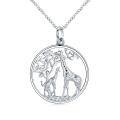 wholesale 925 Sterling Silver Lovers Giraffe Couple Pendant Necklace Wholesale Gift-0-0