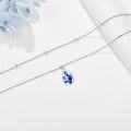wholesale 925 Sterling Silver Blue Lotus Flower Enamel Drop Anklet for Women-0-2