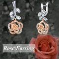 wholesale 925 Sterling Silver Floral Drop Earrings with Cubic Zirconia Accents - Elegant Gifts for Her-0-5