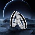 wholesale 925 Sterling Silver Black Enamel Huggie Hoop Earrings for Men & Women-0-2