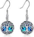 wholesale TOUPOP Tree Earrings Tree Dangle Earrings For Women 925 Sterling Silver Moonstone/turquoise/malachite/tiger Eye/celtic Knot Earrings Jewelry Birthday Gifts For Women Girls -0-0