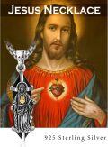 wholesale 925 Sterling Silver &  Jesus Necklace for Women Men - Religious Pendant Gift for Christmas, Birthday, Wedding (34mm)-0-5