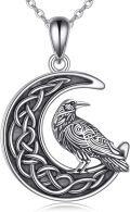 wholesale 925 Sterling Silver Raven Moon Celtic Knot Pendant Necklace s for Women-0-0