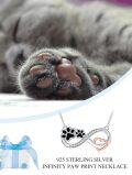 wholesale 925 Sterling Silver Heart & Paw Print I Love You Engraved Dog Pendant Necklace for Women - Memorial s-0-2