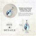 wholesale 925 Sterling Silver Teardrop Pendant with Blue Butterfly and Black Cat Design - Mothers Day Gift for Her-0-2