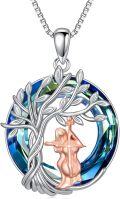 wholesale Sterling Silver Crystal Tree of Life Necklace Sport Music Jewelry Gift for Women-0-0