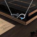 wholesale 925 Sterling Silver Cat Infinity Love Heart Pendant Necklace-0-1