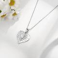 wholesale 925 Sterling Silver Angel Wing Heart Pendant Necklace - Mom I Love You to the Moon and Back Memorial Gift for Women Girls-0-3