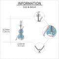 wholesale 925 Sterling Silver Turquoise Music Violin Pendant Necklace for Women Girls s-0-4