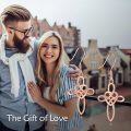 wholesale 925 Sterling Silver Rose Gold Cross Celtic Knot Drop Earrings Leverback for Women-0-4