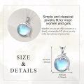 wholesale 925 Sterling Silver Dolphin Blue Moonstone Pendant Necklace for Women's Gifts-0-5