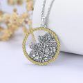 wholesale 925 Sterling Silver White Gold Plated Birthstone Flower Necklace for Women-0-3