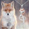 wholesale 925 Sterling Silver Musical Treble Clef Fox Pendant Necklace for Women-0-2
