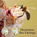 wholesale 925 Sterling Silver Honeycomb Bee Drop Earrings-0-1