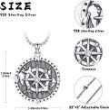 wholesale 925 Sterling Silver Nautical Compass Pendant Necklace  with Dolphins and Seaweed Design-0-5