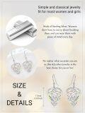 wholesale 925 Sterling Silver Opal Celtic Heart Knot Drop Earrings for Women Irish  Idea 4cm Long-0-1
