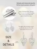 wholesale 925 Sterling Silver Opal Celtic Heart Knot Drop Earrings for Women Irish  Idea 4cm Long-0-1