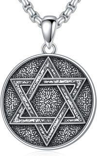 wholesale 925 Sterling Silver &  Star of David Pendant Necklace for Men and Women-A-2
