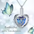TOUPOP Sterling Silver Butterfly Urn Necklace For Ashes Heart Keepsake-0-4