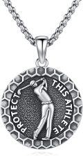 wholesale  Round Golfer Sports Pendant Necklace-0-0